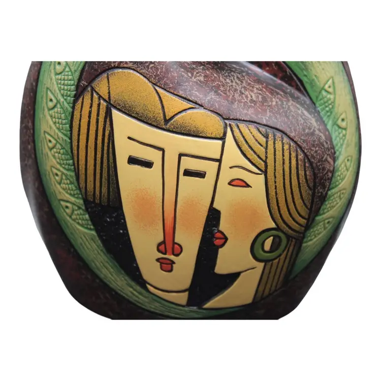 Asian Da-Jing Double Relationship Vase 8” Tall