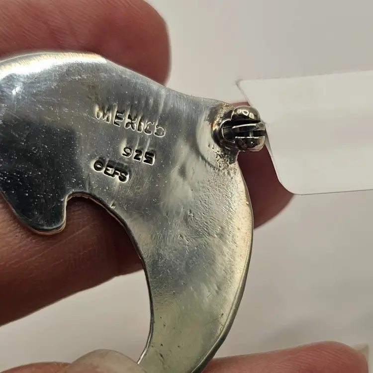 #108 Vintage Mexico Sterling Silver Dolphin Brooch