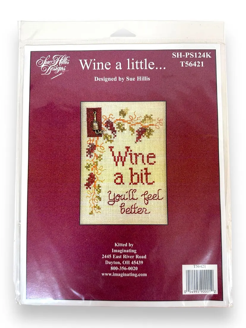 Wine Cross Stitch Kit - “Wine A Bit, You’ll Feel Better “