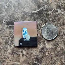 Miniature Oil Painting On Masonite Board Signed By The Artist