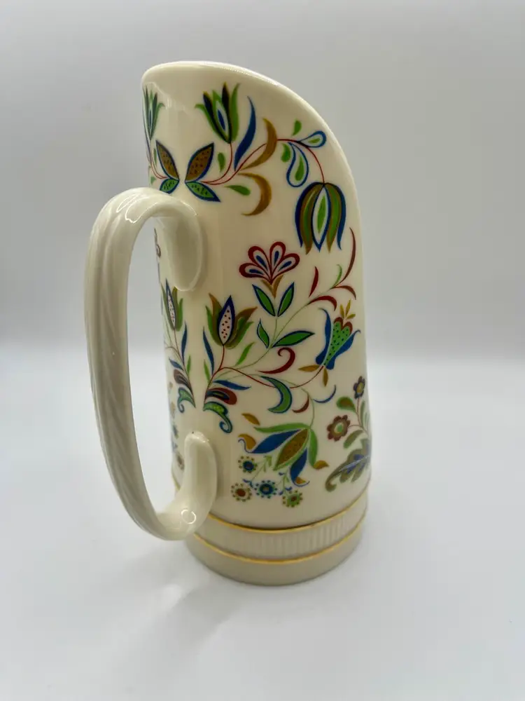 Lenox Nantucket Collection Candlestick Holder Floral Design Handle Porcelain