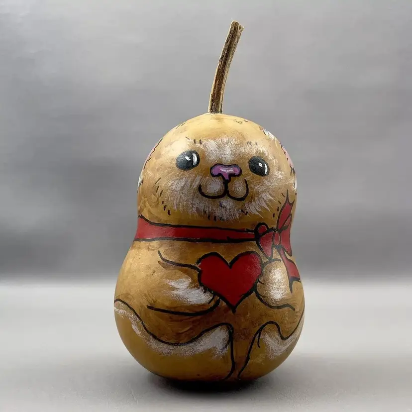 Vintage Hand Painted Koala Bear Folk Art Gourd Artist SIGNED 10 Carol Jean 1990 6"