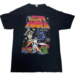 Star Wars Luke Skywalker Star Duel Graphic Print T-Shirt M by Fruit of The Loom