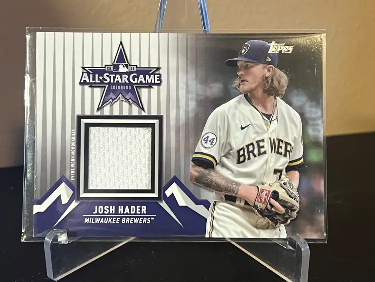 2021 Topps All Star Game Stitches Relic Card Josh Hader Brewers Padres