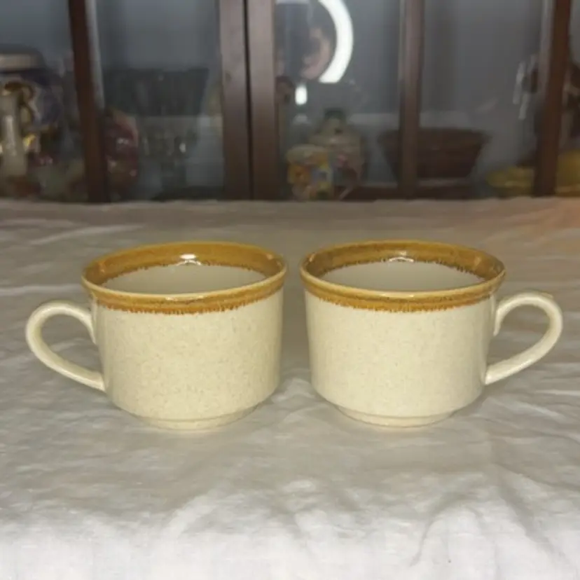 Pair Of Mikasa STONE MANOR Coffee Cups F5800 Vintage 1974-1982