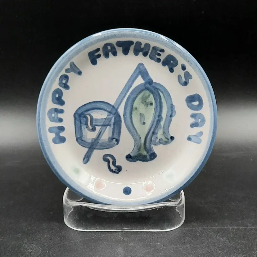 MA Hadley "Happy Father's Day" Fishing Coaster Trinket Dish