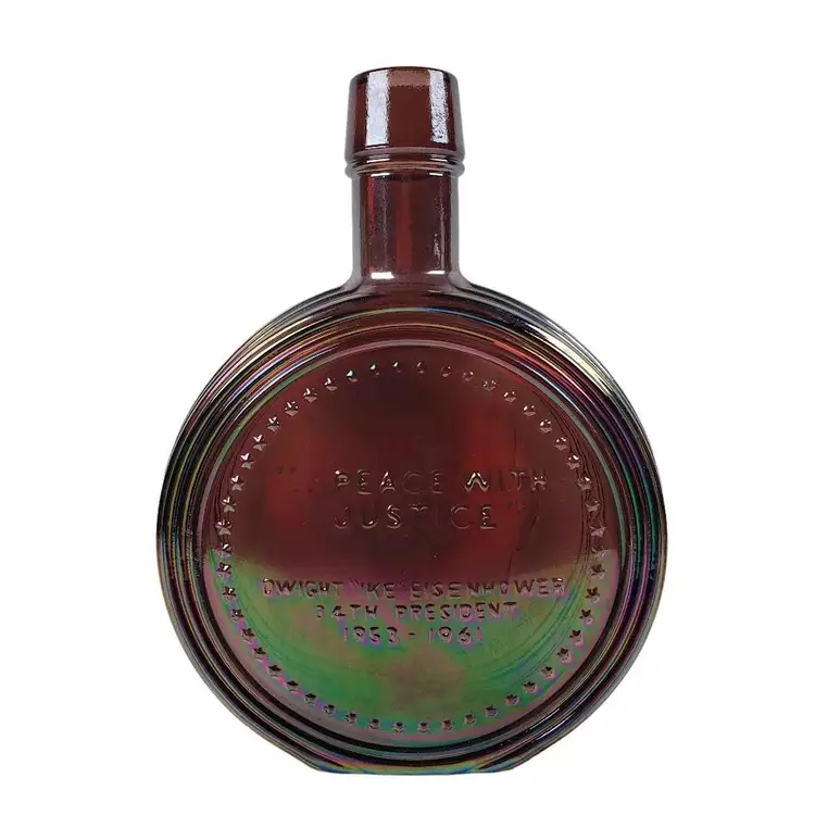 Wheaton Bottle Dwight David Eisenhower First Edition Purple Carnival Glass