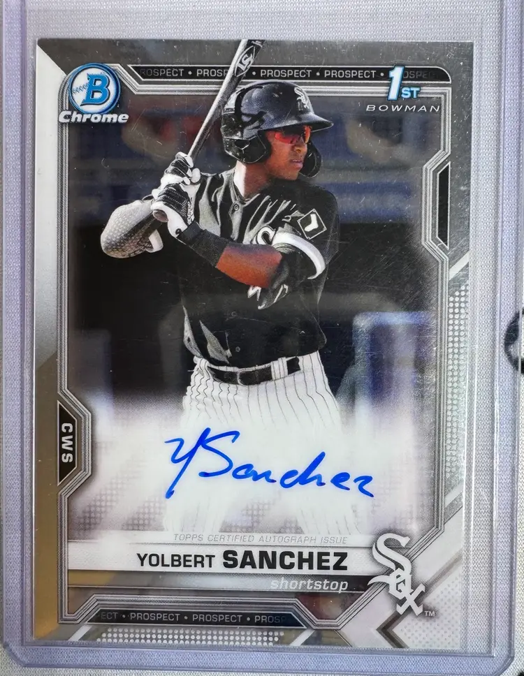 2021 Bowman Chrome Yolbert Sanchez 1st Auto Braves Chicago White Sox