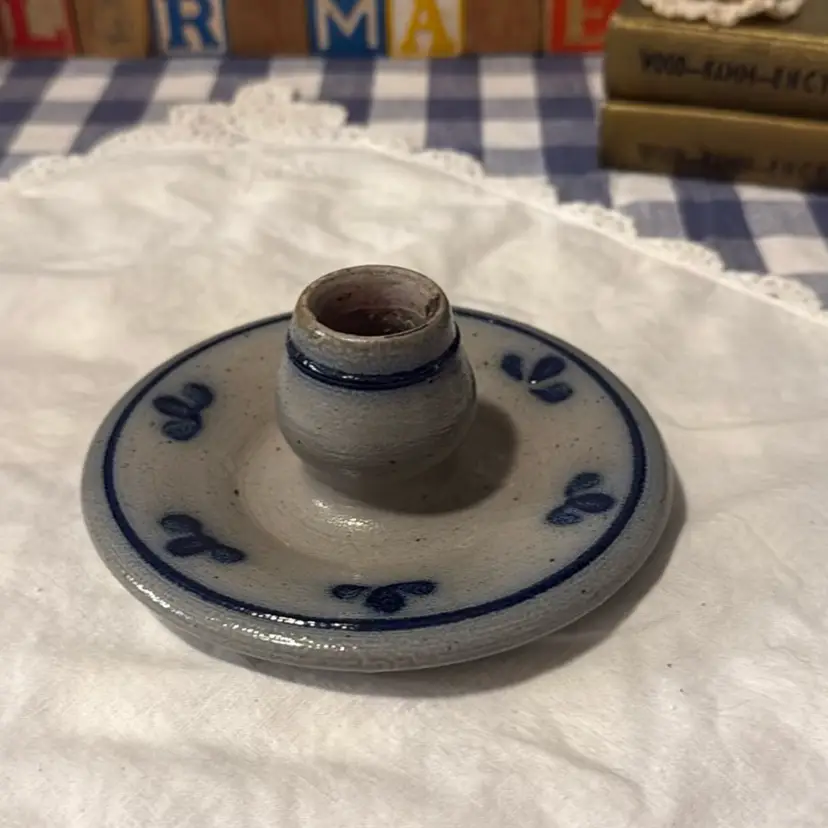 Rockwell 1990 Salt-Glazed Candle Holder