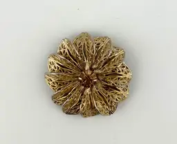 Vintage Lieba USA Gold Tone Filigree Scarf Clip 1.75”