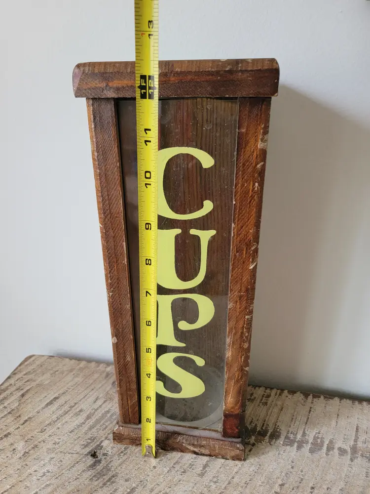 Vintage Wood Cup Dispenser