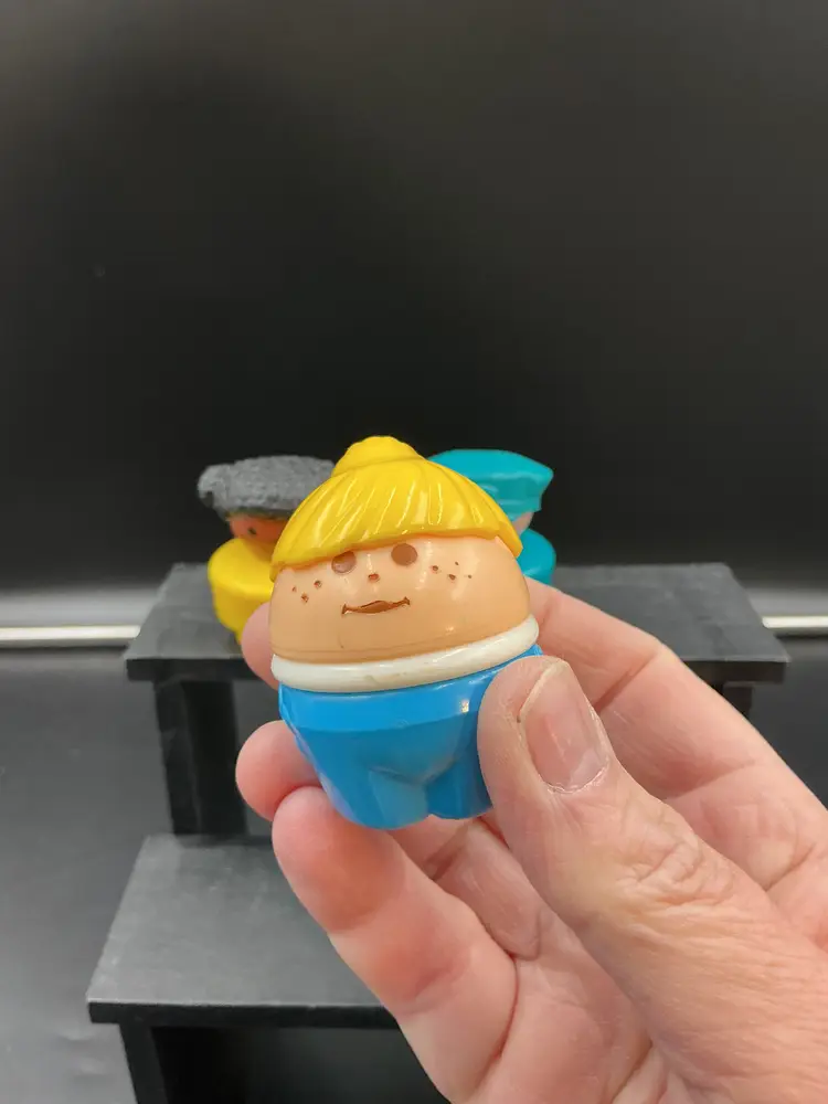 Vintage figures, 2 1990 Little People and 1 Little Tikes