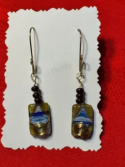 Beaded Earrings w/ Swirls