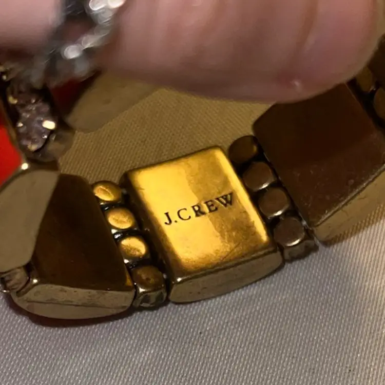 J Crew Chunky Stretch Bracelet Orange And Bling