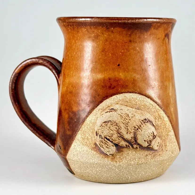 Craig Willis Redbyrne Potteries 3D Platypus Brown Stoneware Mug Australia Vtg