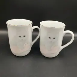 Vtg Otagari Kitten Mugs Signed By Bob Harrison