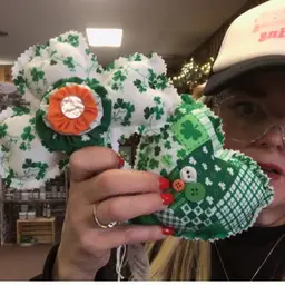 Shamrock and heart pillow