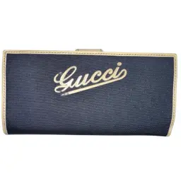 Vintage Gucci Canvas & Leather Long Wallet