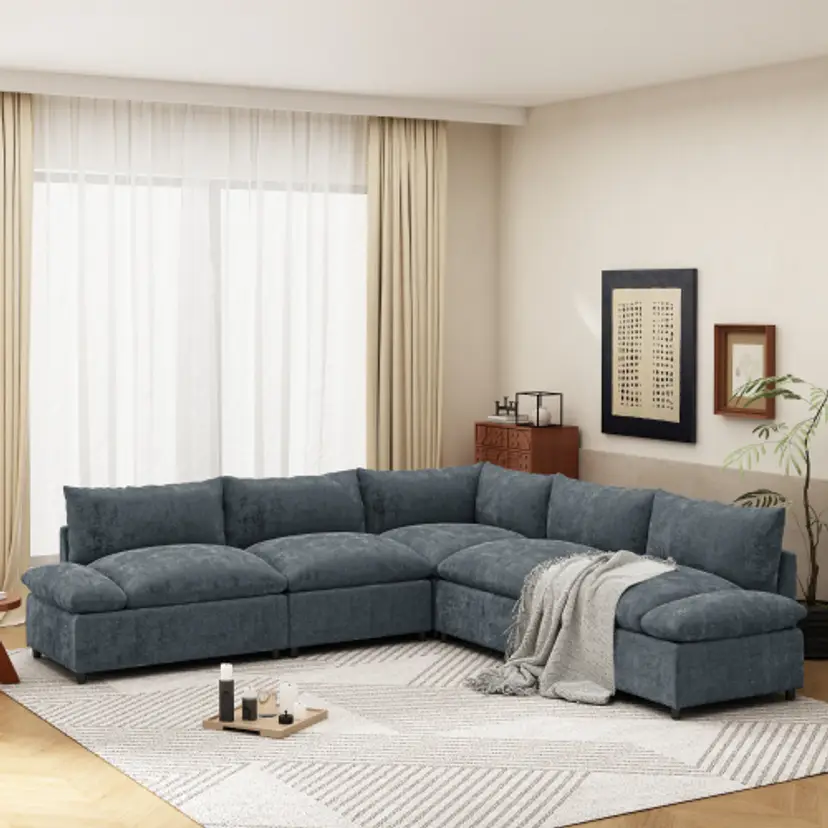 Upholstery Sleeper Sectional Sofa With Storage Space, USB Port, 2 Cup Holders On Back Cushions