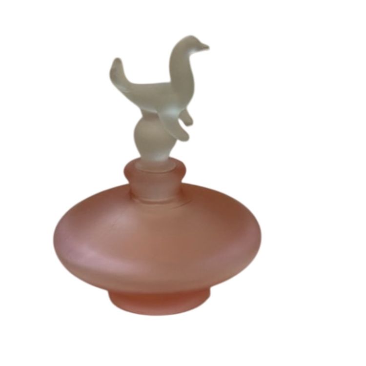 Frosted Pink Perfume Bottle with Intact Seal Dauber