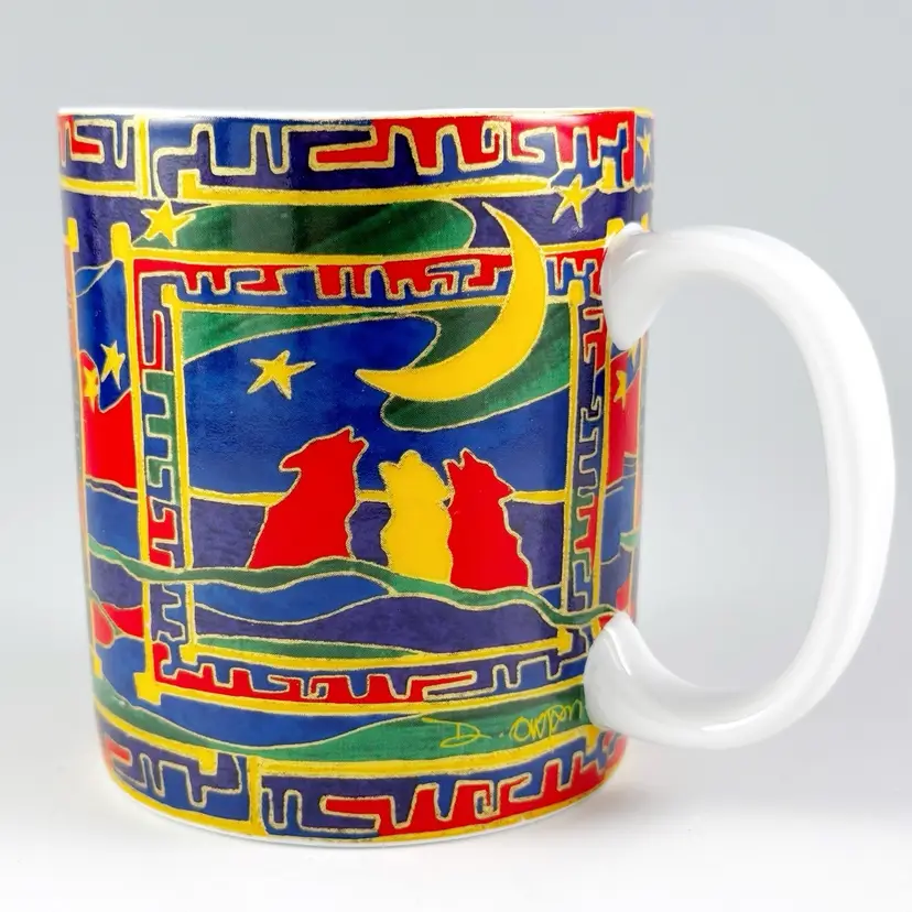 Skye McGhie Howling Wolves Fine Porcelain Mug Designed by Dawn Owman in Yellowknife Canada