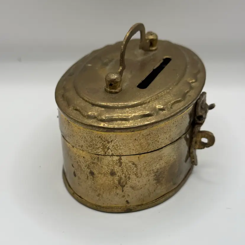 Vintage Brass Coin Bank 2 x 3 x 2.5”
