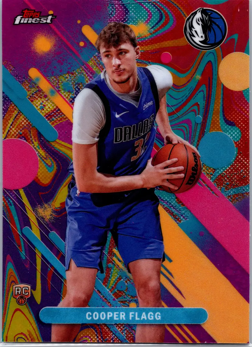 2025-26 Topps Finest Cooper Flagg #1 Common Oil Spill Refractor RC Mavericks