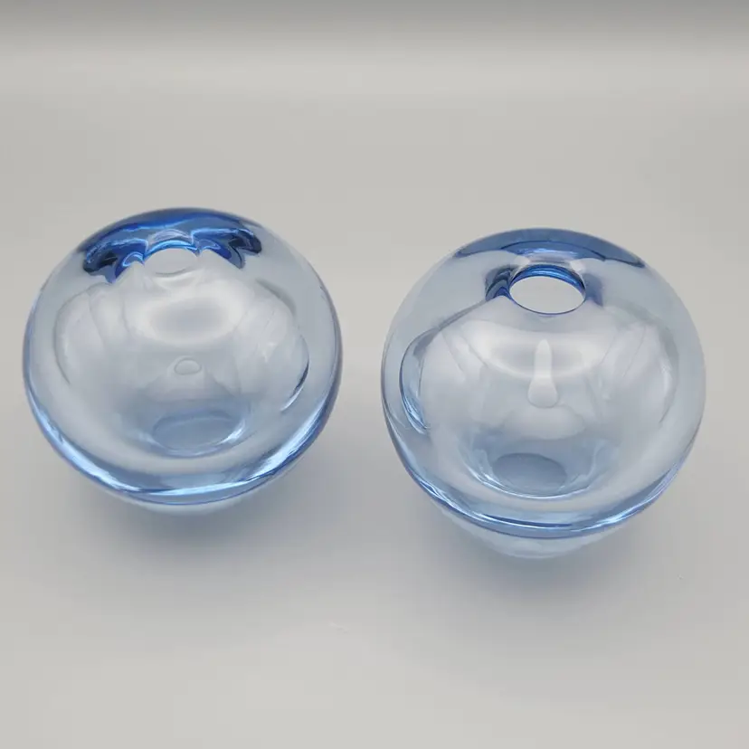 #01 Holmegaard, Denmark Vintage Hand Blown Glass Bud Vases