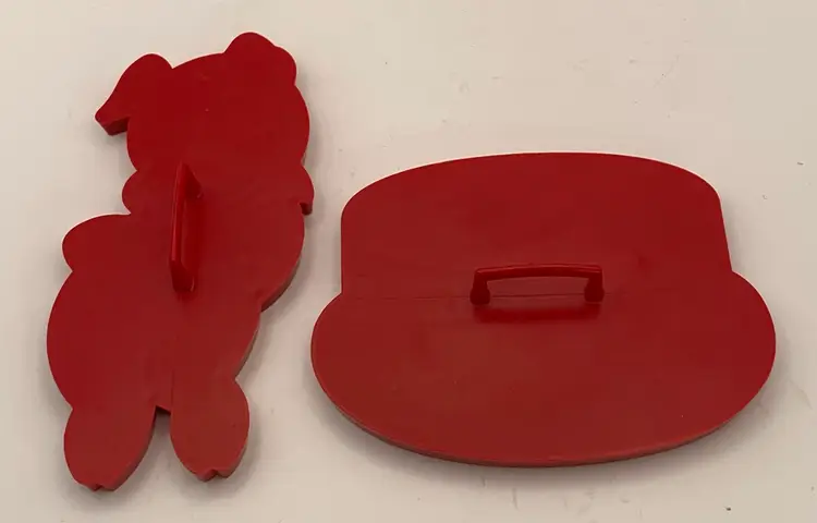 Vintage Tupperware Cookie Cutters. Happy Birthday Cake And Shy Pig.