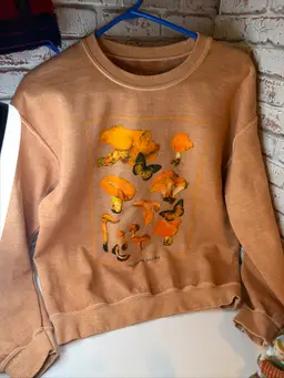Pacsun Sweater Of Butterflies And Fungi Crew Neck Women Size S