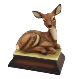 Vintage Bisque Porcelain Spotted Deer Figurine on Base Harvey Knox Made in Japan