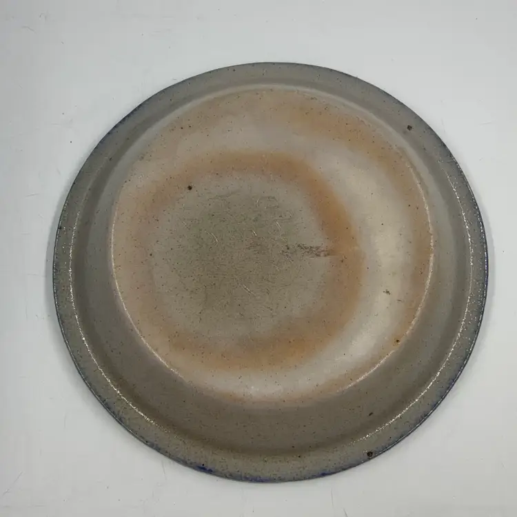 Vintage 1990 Eldreth Pottery Pie Plate W/ 2 Lovebirds Over A Heart Signed On The Back