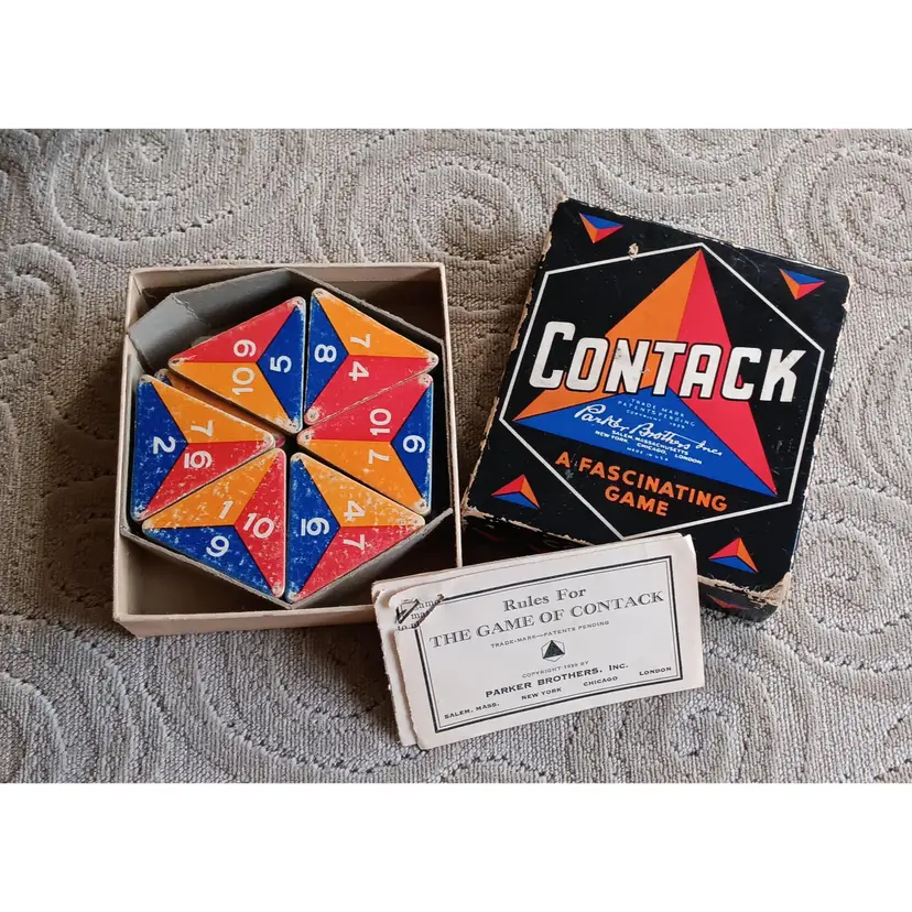 Vintage CONTACK 1939 Game Instructions and All Pieces