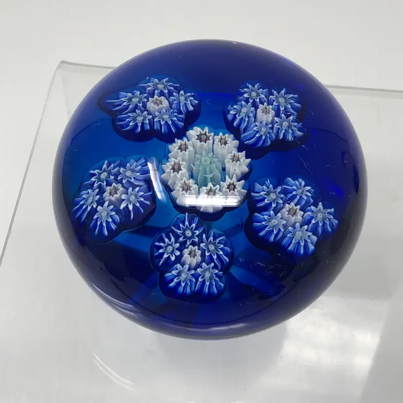 Perthshire 5 Cluster PP10 Millefiori Cobalt Blue Scotland