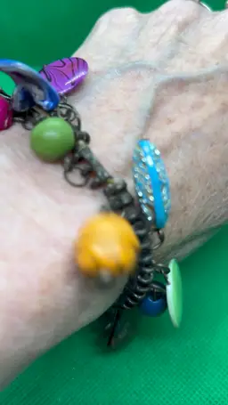 Vtg Boho Beaded Stretch Bracelet