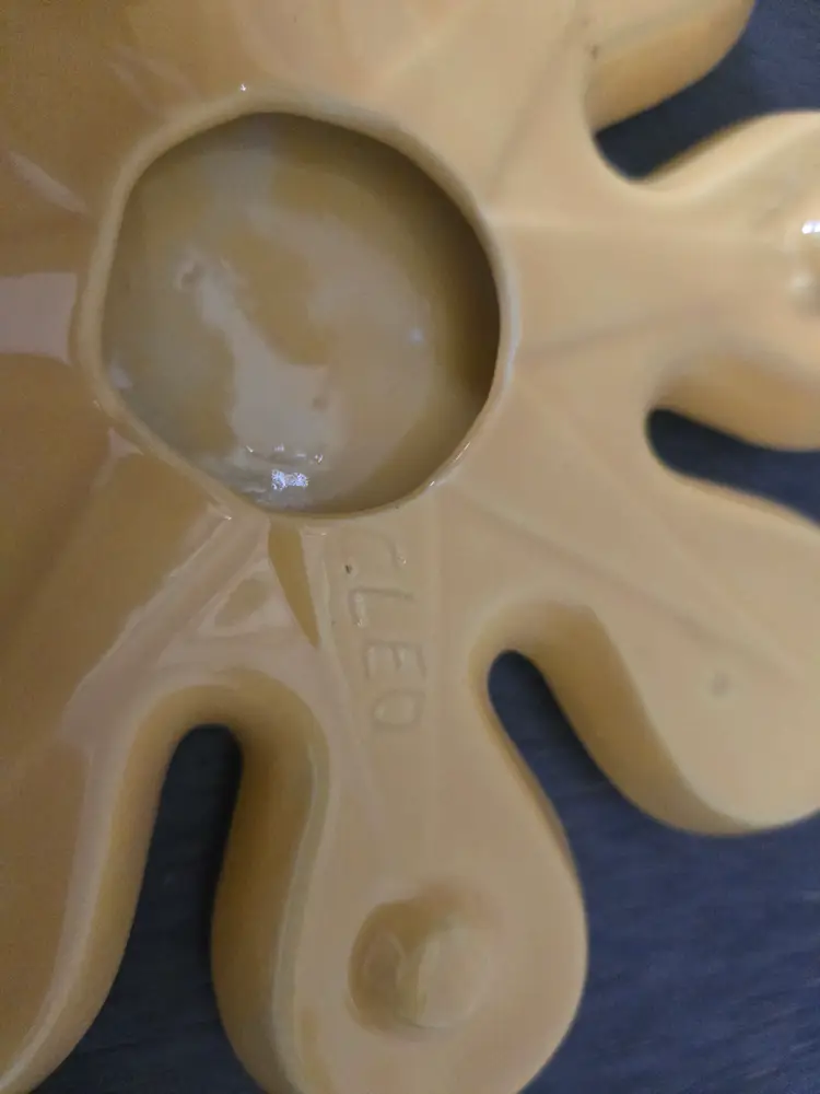 Ceramic Sunflower Trivets, handmade, set ofc2