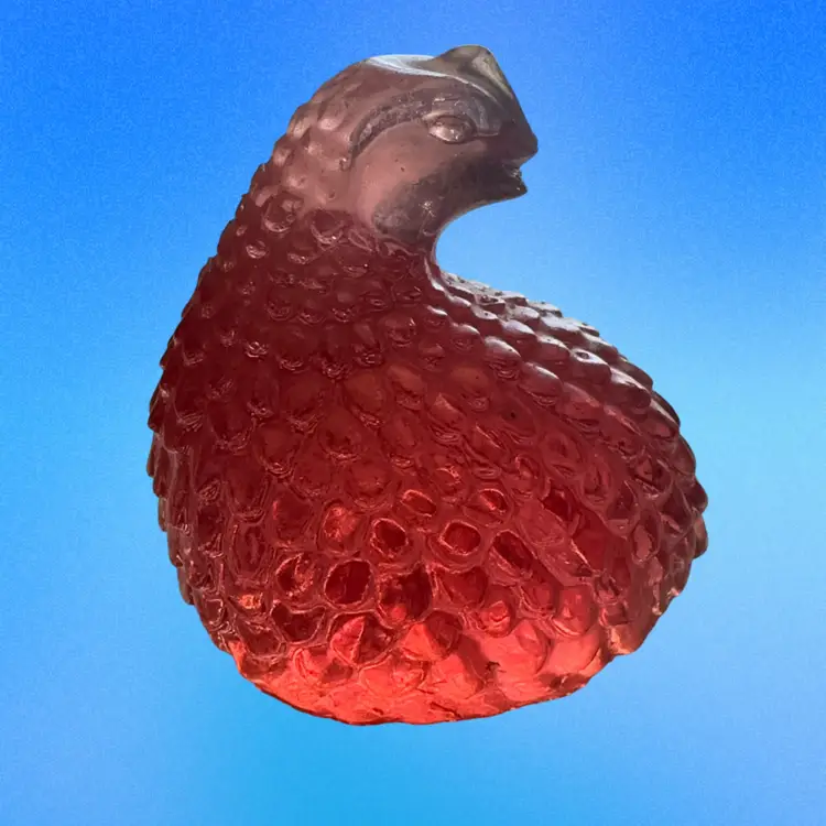 Vintage Paperweight Lucite Quail 1950's