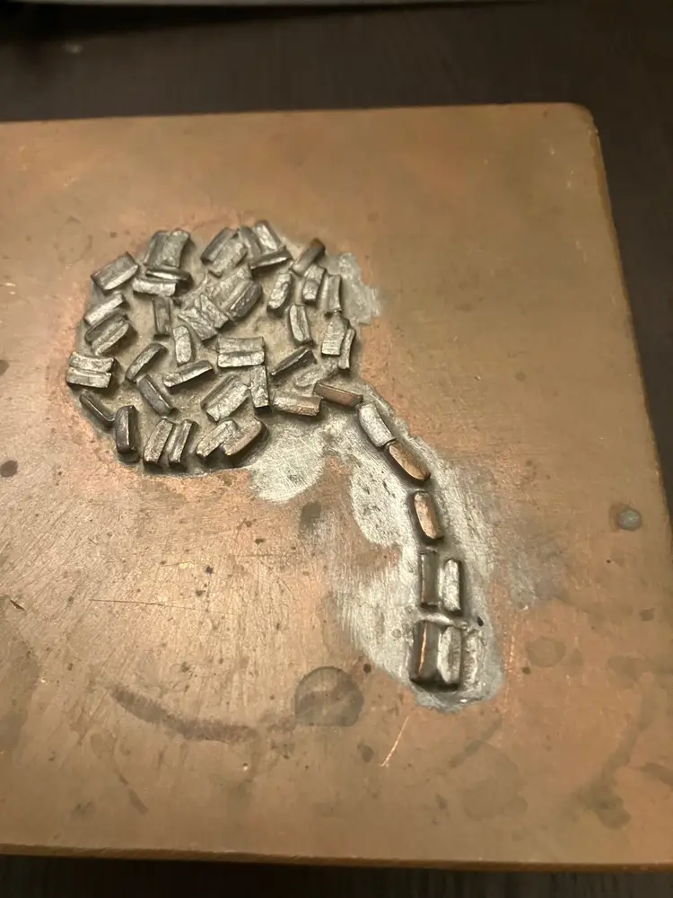 Vintage Hand Hammered, Decorated, Welded Copper Box with Lid Brutalist