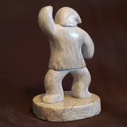 Folk Art Soapstone Figurine Signed - Elton Seppilu Savoonga 99769 - 3 1/2" tall
