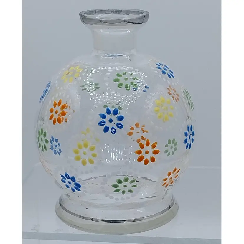 Antique Signed Bohemian Czech Hand Enameled Perfume Bottle