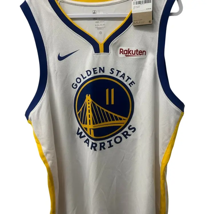 New-Men's Nike White Klay Thompson Golden State Warriors Swingman Badge Jersey 2XL $150