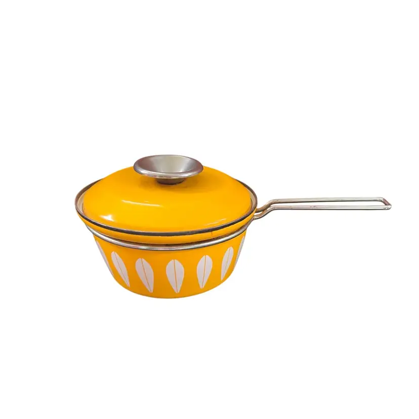 Cathrineholm Yellow Lotus Enamelware Saucepan