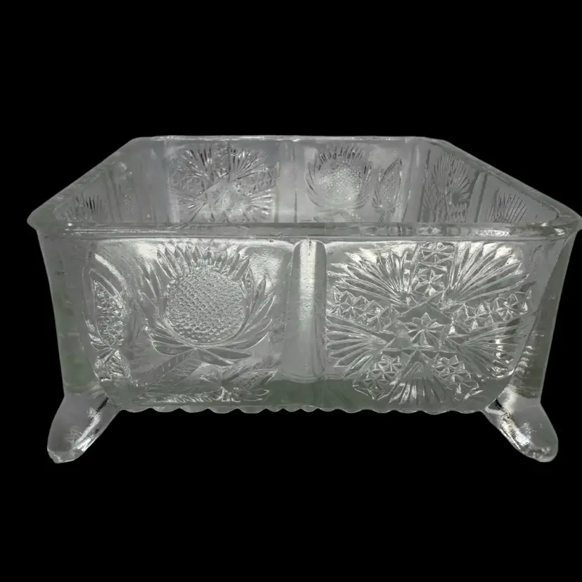 Vintage 1970s L G Wright Paneled Thistle Square Honey Box *No Top 5.5”