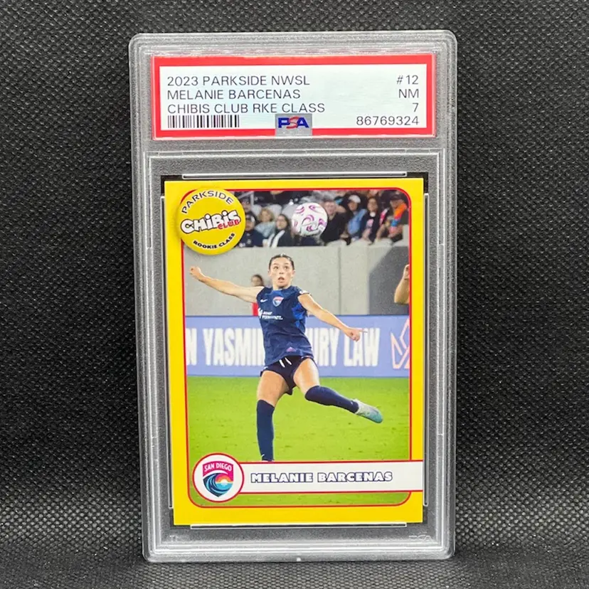 Melanie Barcenas 2023 NWSL Parkside Chibis Club Rookie Class PSA 7 San Diego Wave Soccer Card
