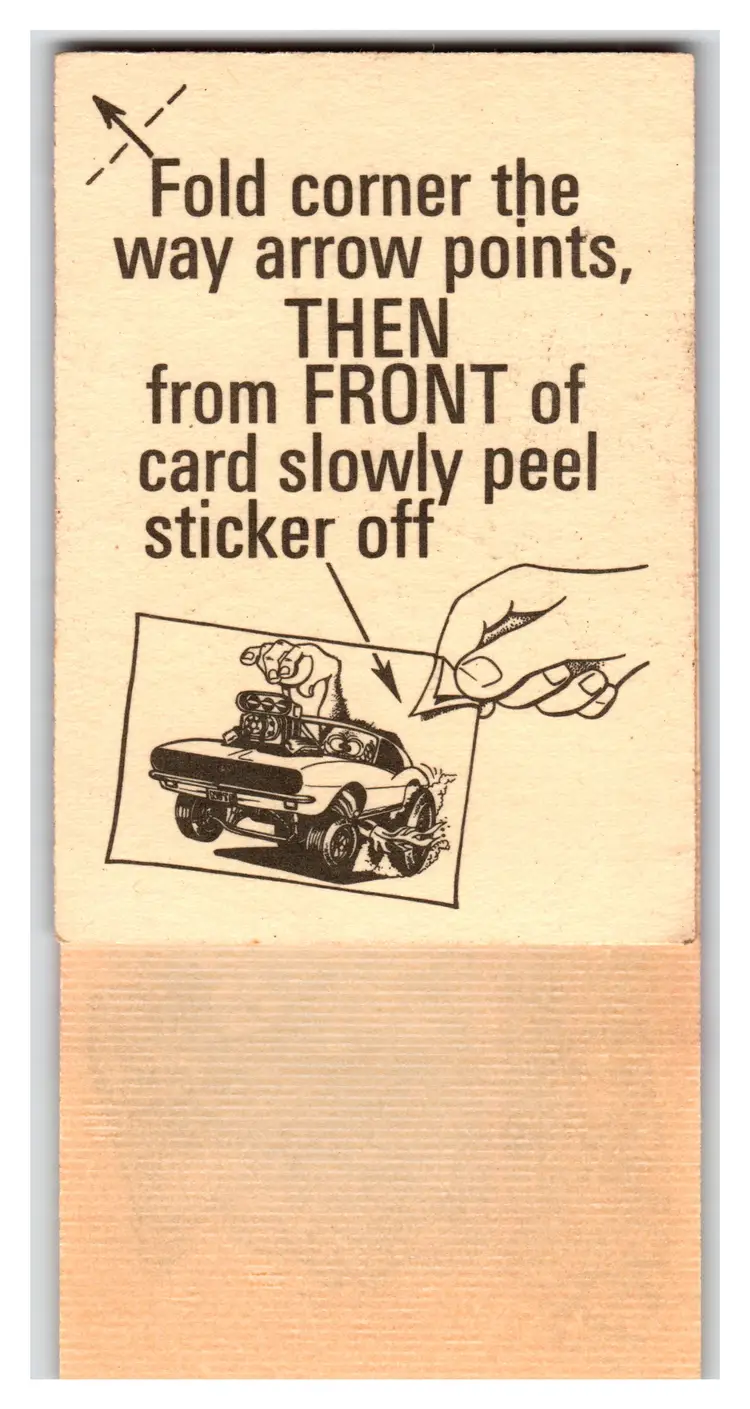 Gremlin Grouch Sticker Single #109 Hot Odd Rod Car Cartoon Monster Vintage