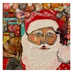 Santa Land
New Original Santa Painting 
On 5”x5” Canvas
Acrylic Painting