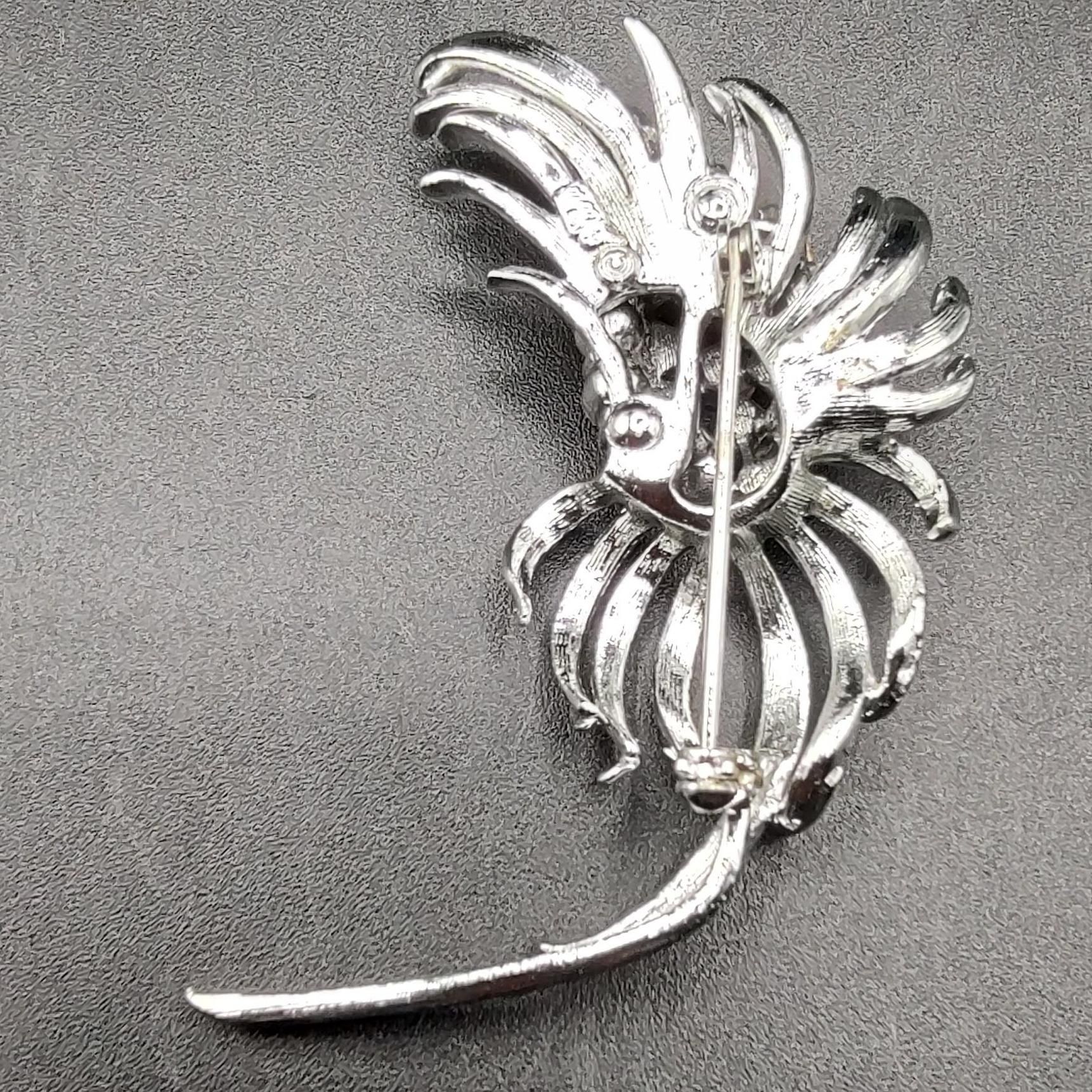 Niknax · Vtg 1950's Signed Coro Pegasus Silver Toned Blue