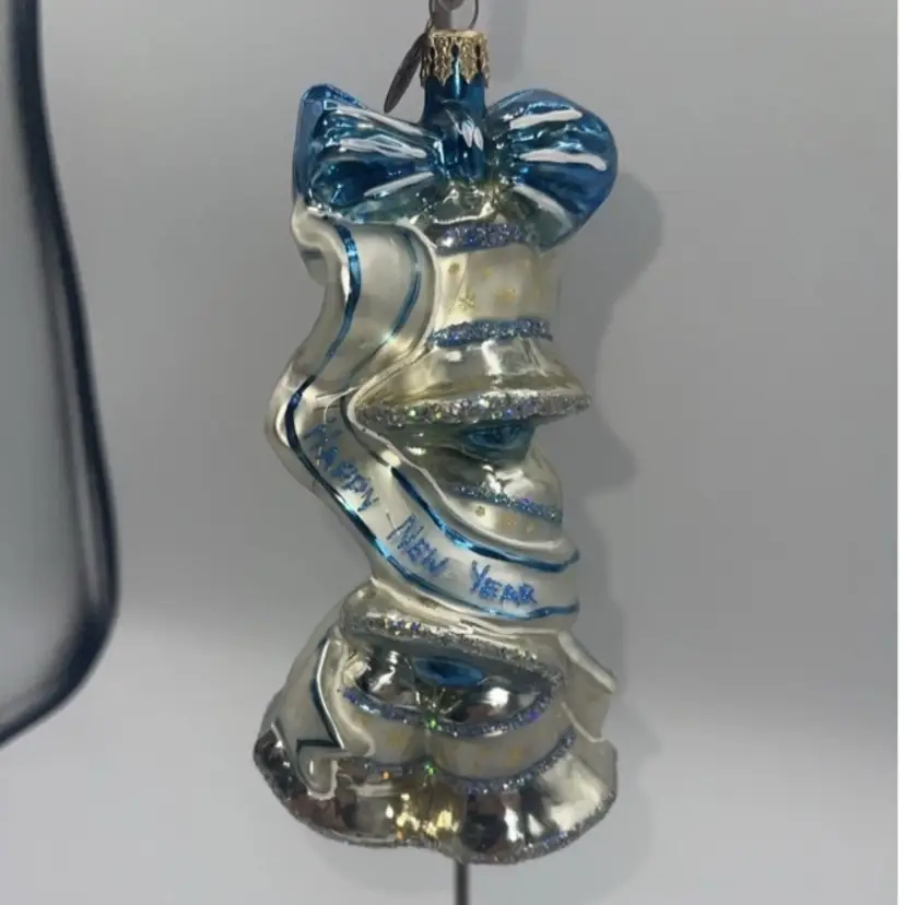 Christopher Radko 2001 Happy New Year Bells Ornament "RING IN THE NEW" 01-0579-0