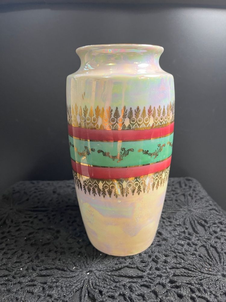 Lusterware Made in Germany, Iridescent Flower Vase.