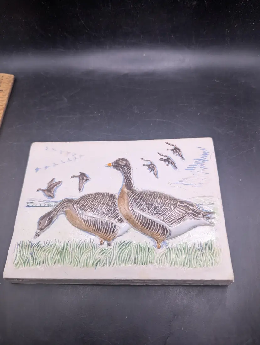 Vintage Ceramic Goose Wall Plaque